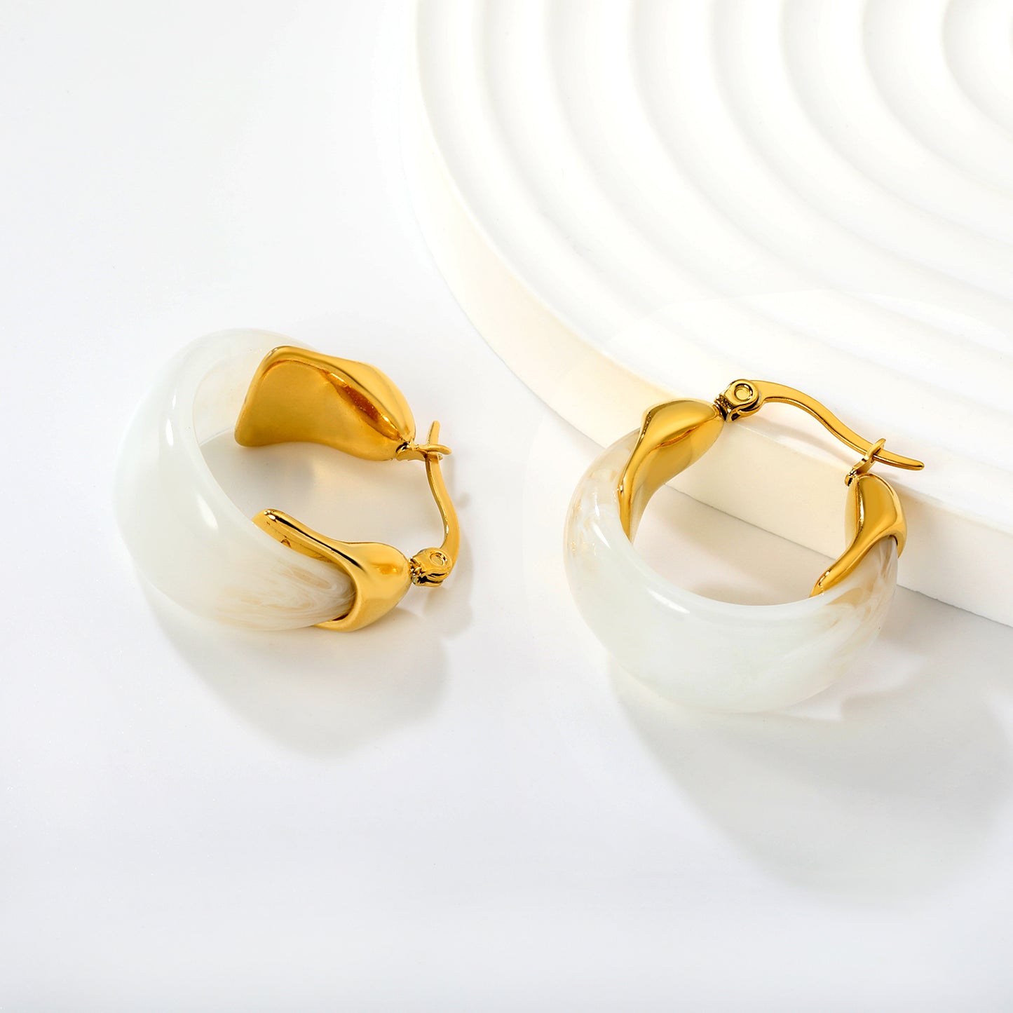Ivory Hoop Earrings