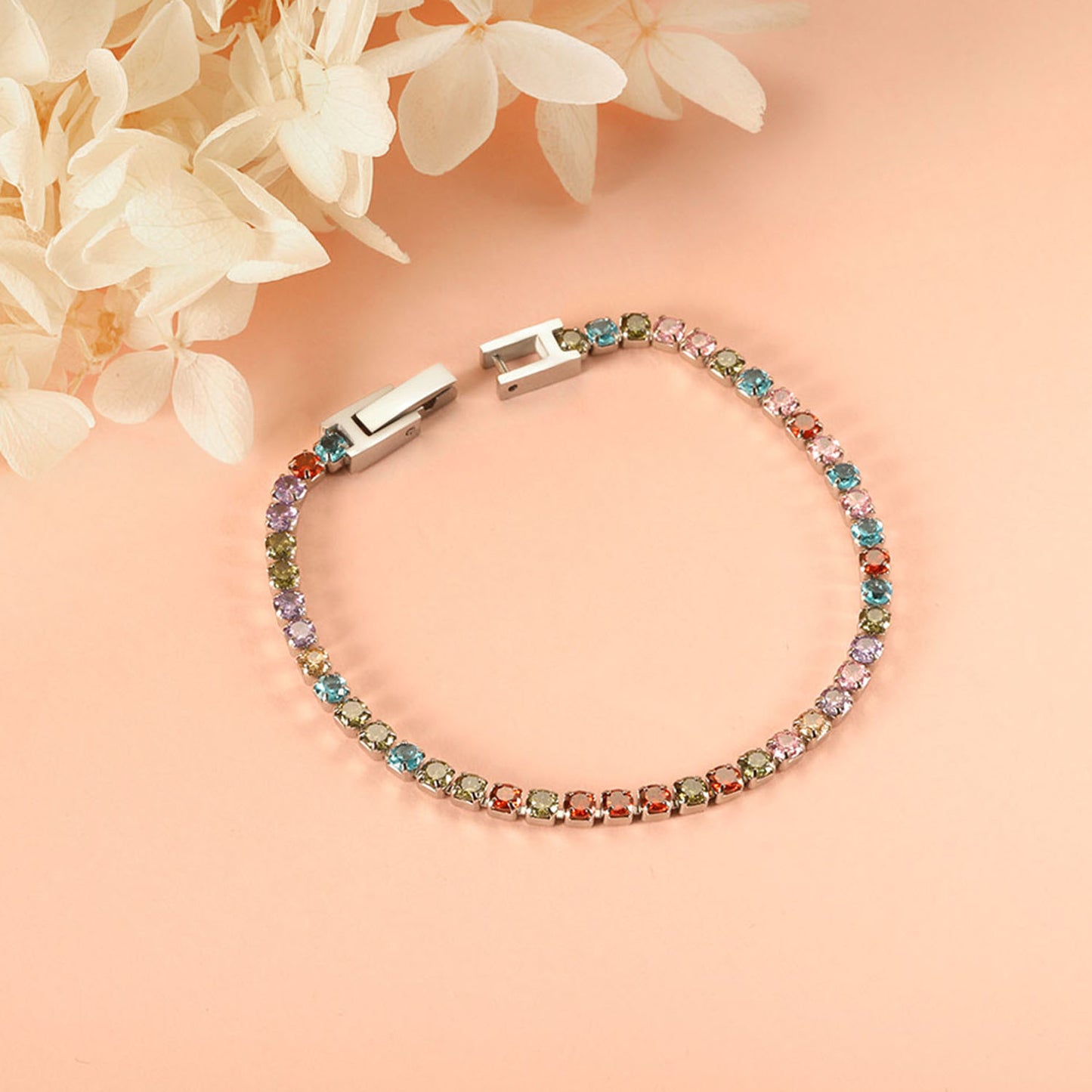 Rainbow Tennis Bracelet