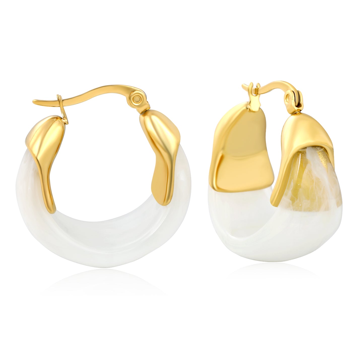 Ivory Hoop Earrings