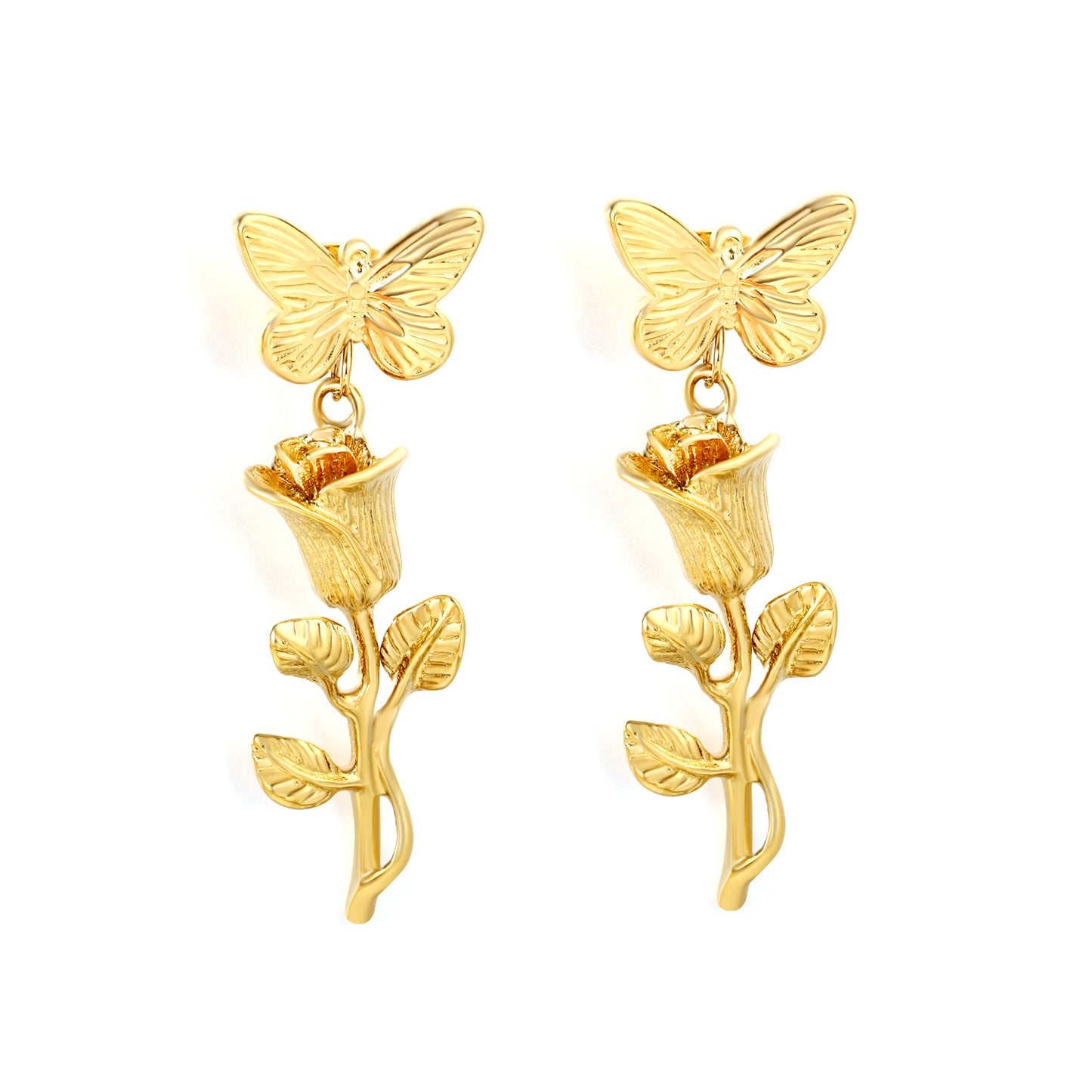Butterfly Rose Earrings