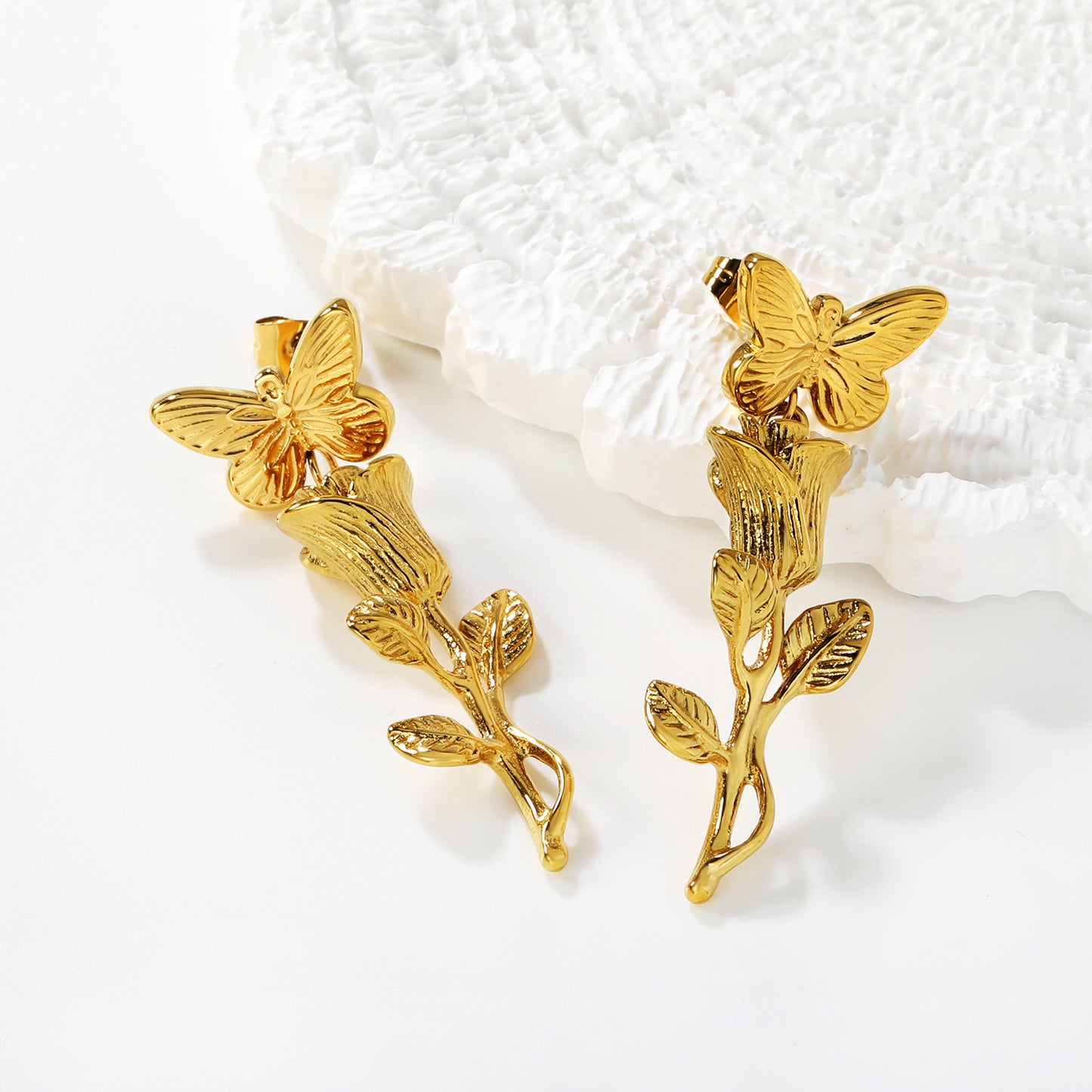 Butterfly Rose Earrings