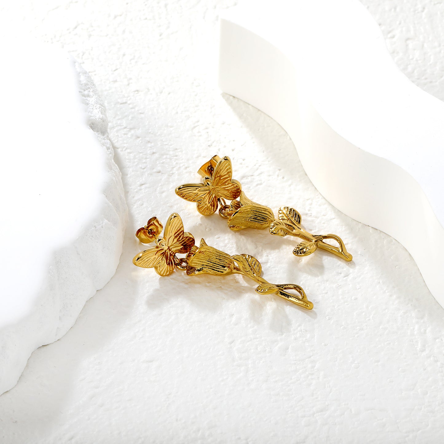 Butterfly Rose Earrings