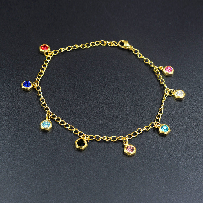 Rainbow Charm Anklet