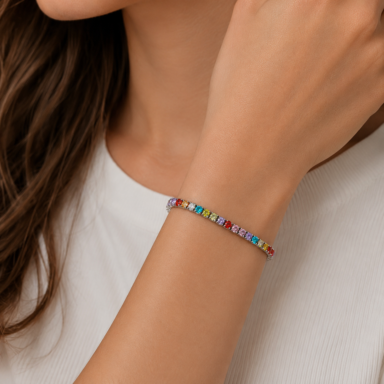 Rainbow Tennis Bracelet