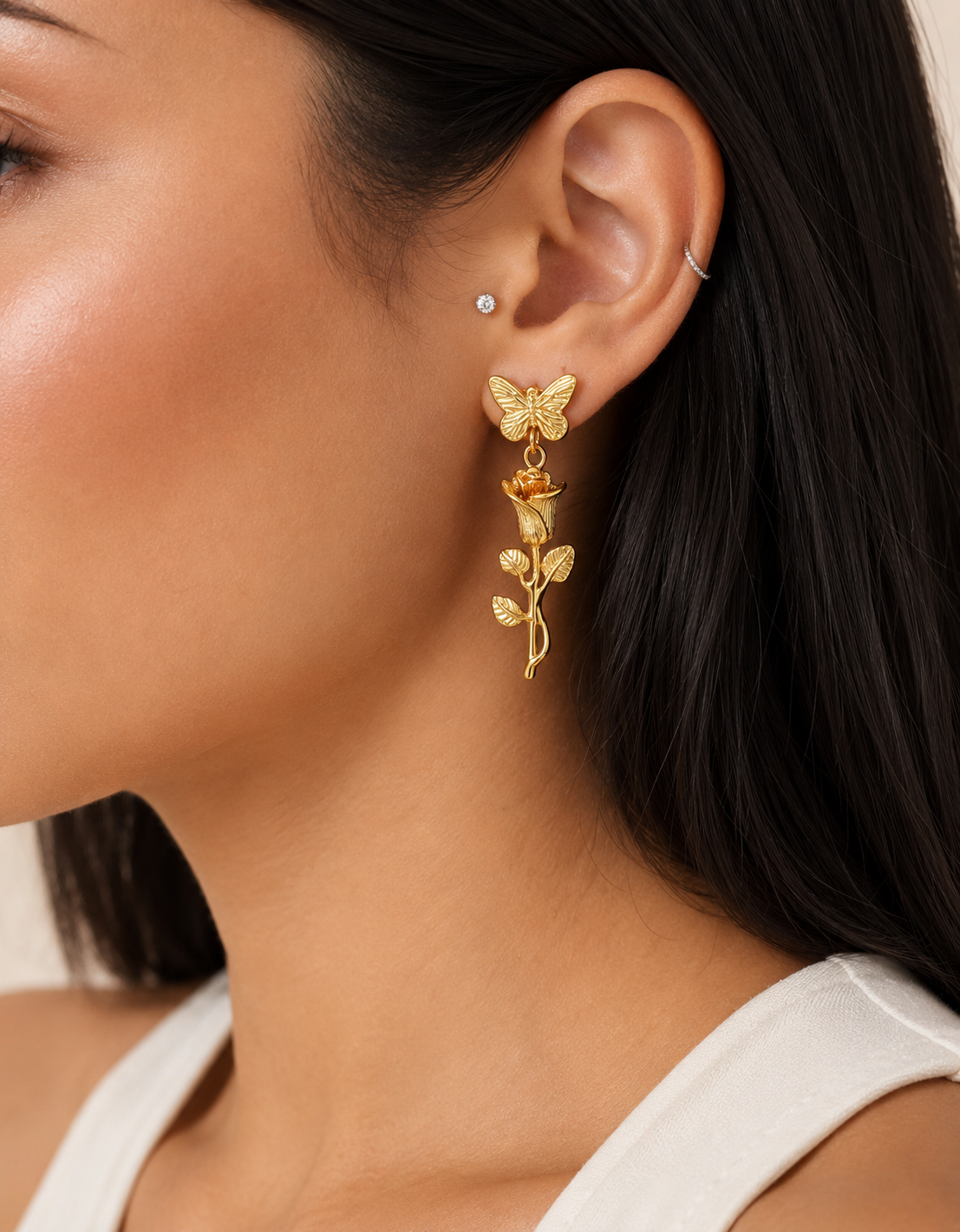 Butterfly Rose Earrings