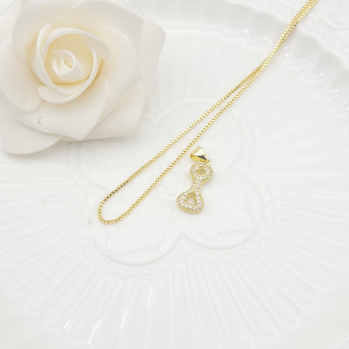 Janiha Initial Heart Bubble Necklace