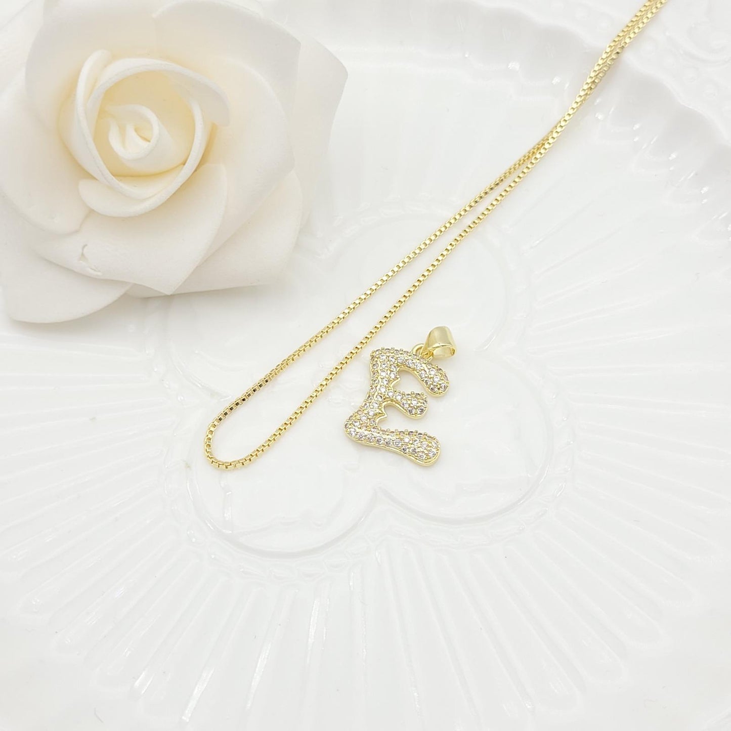 Janiha Initial Heart Bubble Necklace