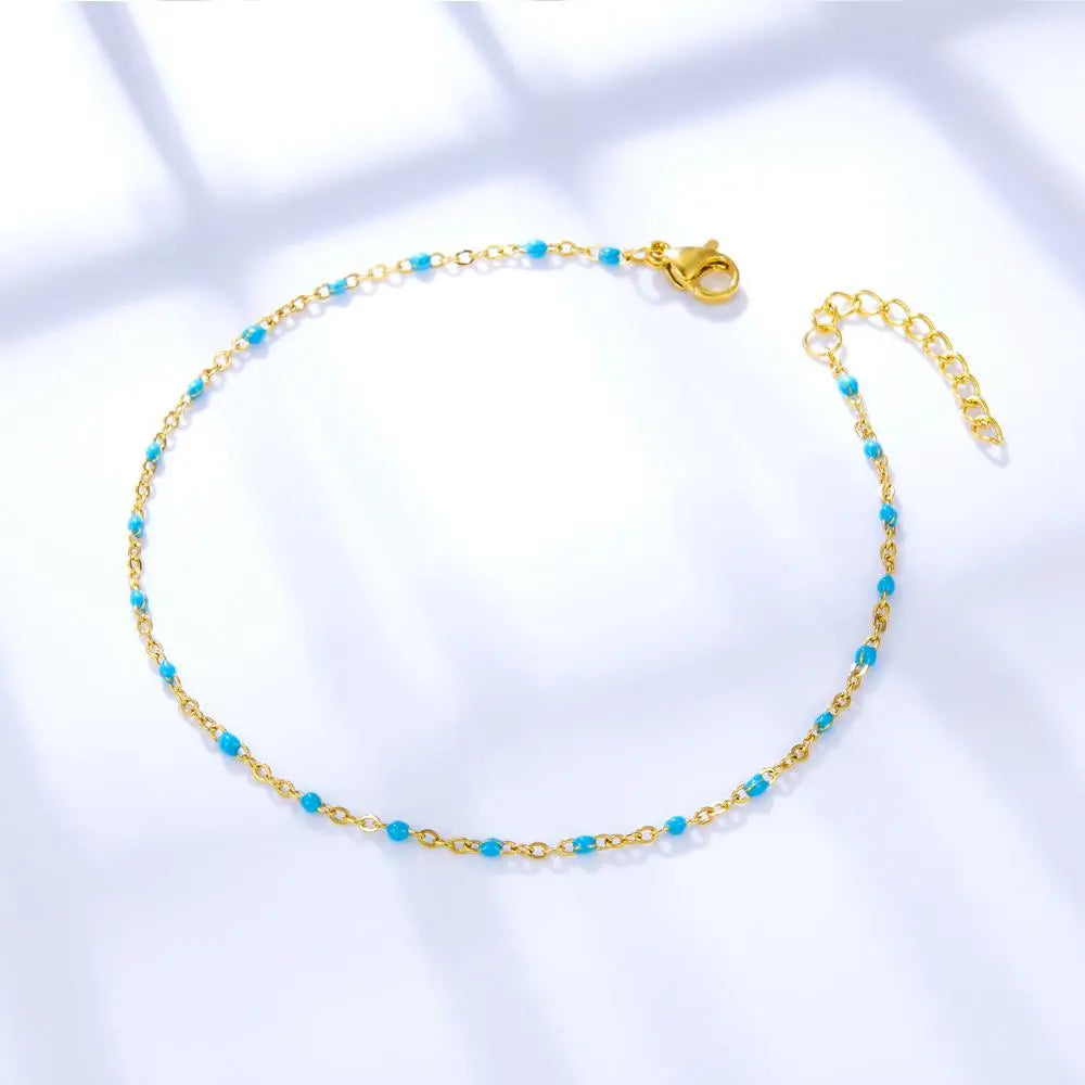 Beaded Blue Anklet