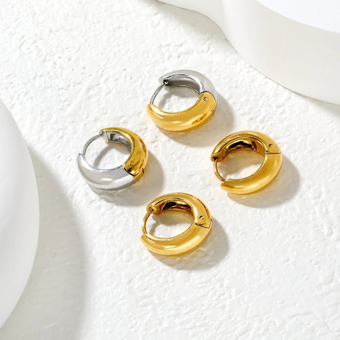 Dual Hoop Earrings - Gold & Silver