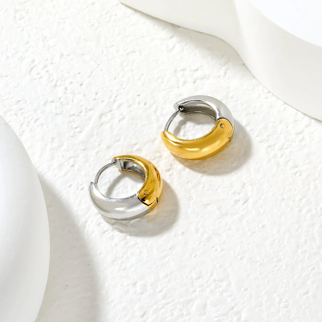 Dual Hoop Earrings - Gold & Silver